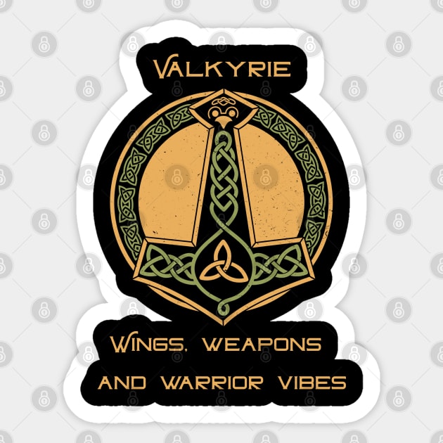 Valkyrie, wings weapons and warrior vibes Sticker by Poseidon´s Provisions